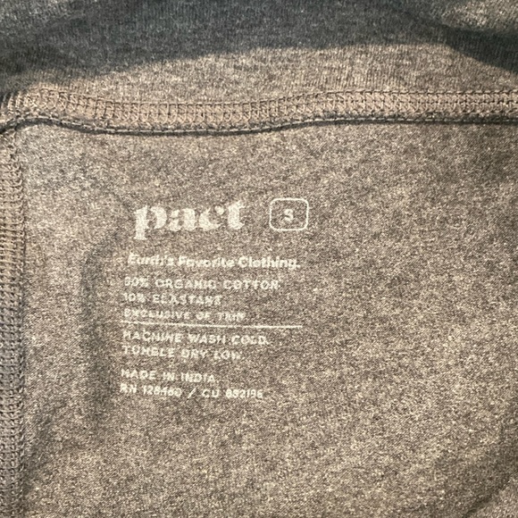 Pact Gray Organic Cotton Leggings Soft Stretchy Fit - Picture 4 of 5